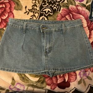 Mini jean shorts with built in shorts